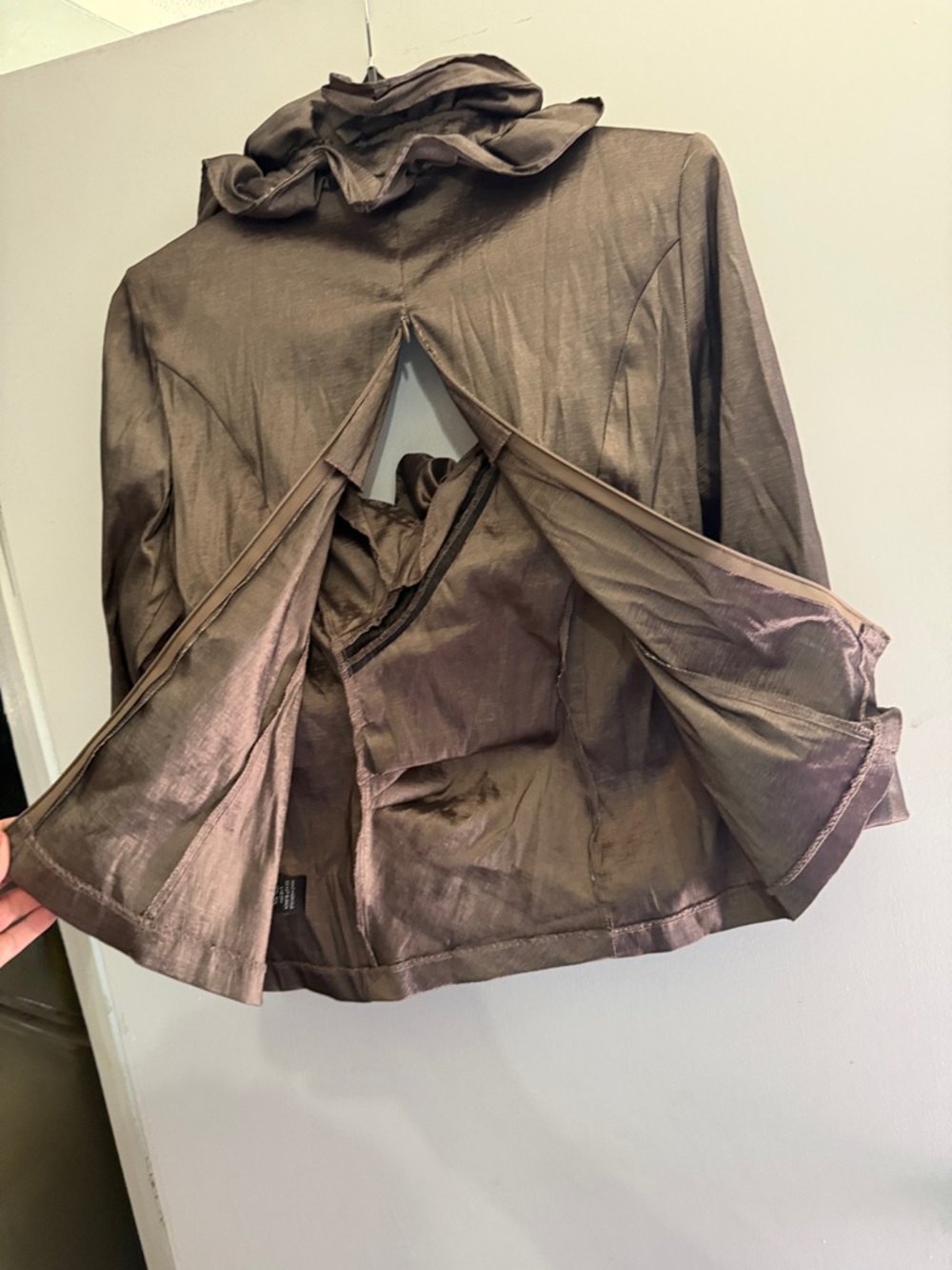 connected apparel Brown Ruffle-Front Blazer - Picture 4 of 8